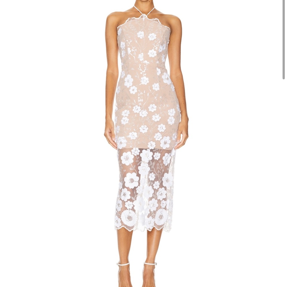 Elliatt Elodie Dress in Ivory and Nude Size Medium